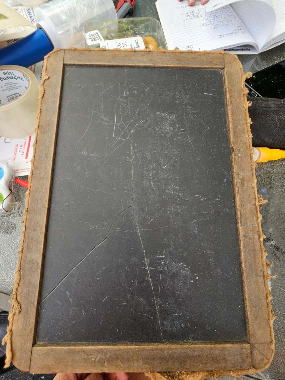 Vintage Wood Framed School Slate Chalkboard